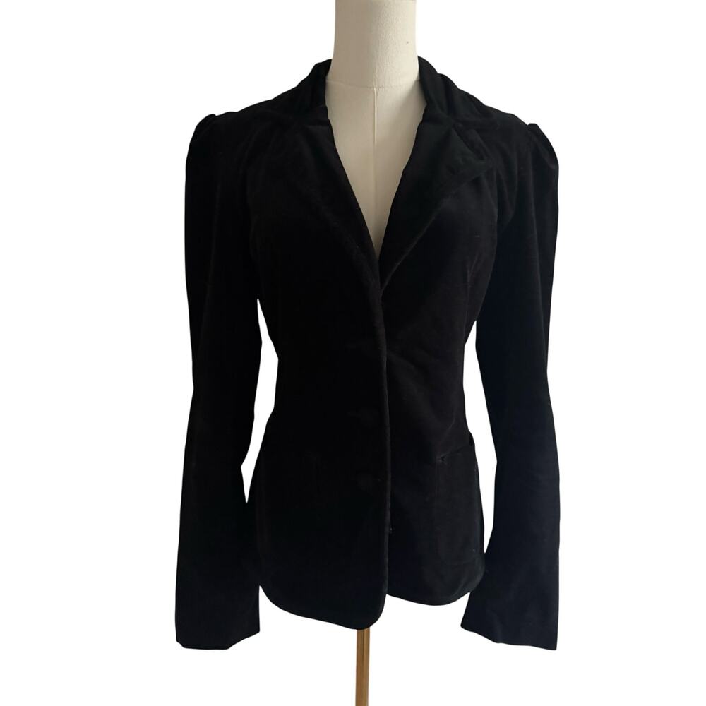 HURLEY Black Velvet Jacket Blazer Size Medium